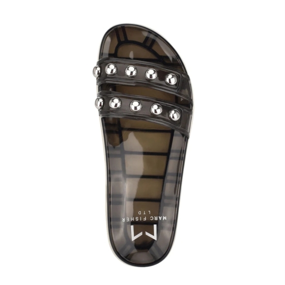 Marc Fisher Trent Jelly Slide Sandal Black -7 - Picture 4 of 8